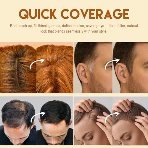 MOOMARTO Hairline Powder with Brush - Root Touch Up & Hair Concealer, Long-Lasting Matte, Sweat & Humidity Resistant, Travel-Friendly Compact, Black