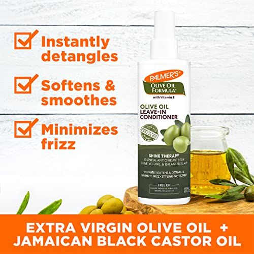 Palmer's Olive Oil Formula Leave In Conditioner Spray, Shine Therapy, Instantly Detangle, Soften and Smooth Textured and Curly Hair, 8.5 Ounces (Pack of 2)