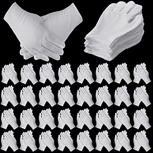 Funtery White Cotton Gloves Bulk 240 Pcs (120 Pairs) for Inspection & Dry Hands