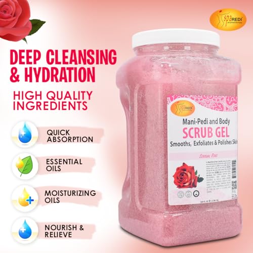 SPA REDI Sensual Rose Detox Foot Soak & Pumice Scrub Gel Set - 128 oz Each