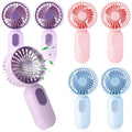 Rossesay 6Pcs Mini Portable USB Fan, 3-Speed, Blue Pink Purple Bundle