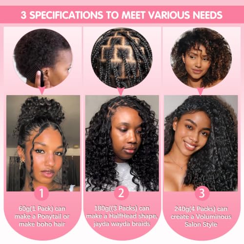 Burmese Curly Crochet Hair 18" Virgin Remy Human Hair