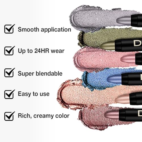 Kaely Cream Eye Shadow Sticks - Waterproof Metallic Eyeshadow Set
