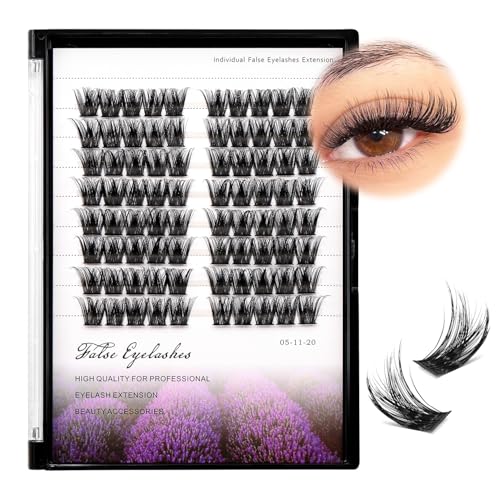 D Curl 80 Clusters Dramatic False Eyelashes 12mm - Volume Extensions