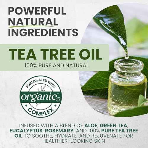 Pure Tea Tree Oil Foot & Body Soap Wash with Peppermint, Deep Cleansing & Soothing, Antibacterial Antifungal Support for Itchy Skin, Ringworm, Athlete¡¯s Foot, Scabies & Demodex, 8 fl Oz