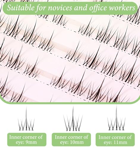 Asian Lash Clusters 120Pcs - Wispy Anime Lashes with Clear Band