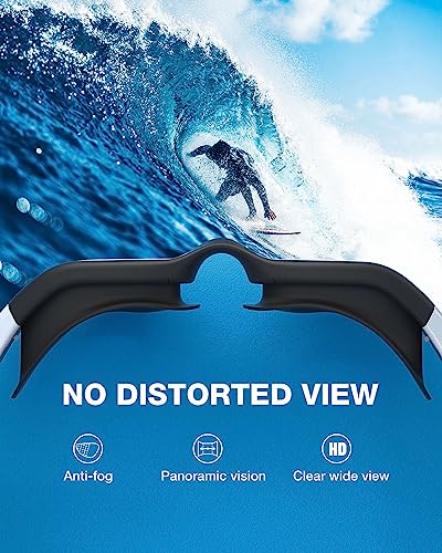 ZIONOR Swim Goggles, Upgraded G1 Polarized Swimming Goggles UV Protection Anti-fog Adjustable Strap for Men Women Adult Indoor or Outdoor (Polarized Light Mirror Blue Lens)