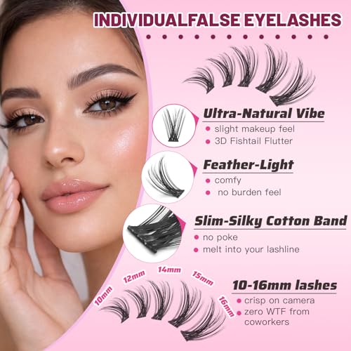 Cluster Lashes 300PCS 10-16mm DIY Eyelash Extension Kit