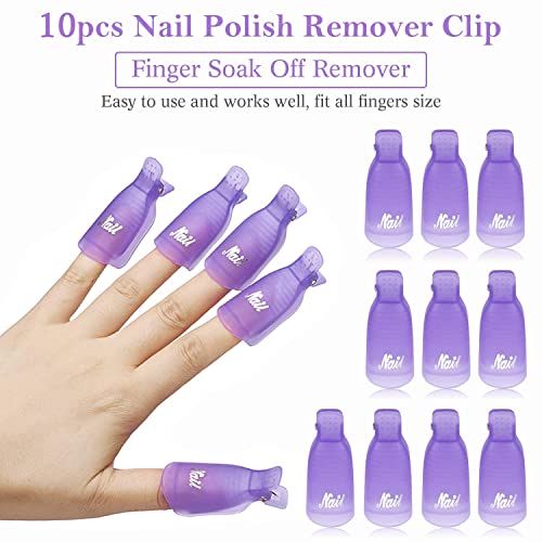 Makartt Gel Nail Polish Remover Clips Kit, Nail Polish Holder Hand Rest, 20 Pcs Resuable Finger and Toenail Acrylic Nail Polish Remover Wraps, Nail Polish Stand with Gel Holders and Multi Angle Rest