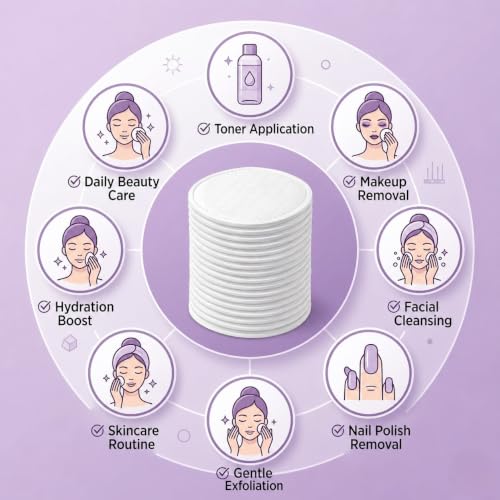 Premium Cotton Pads for Face – Pack of 480 Double-Sided Rounds