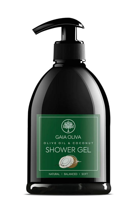 GAIA Oliva Liquid Shower Gel Olive Oil Moisturizing, Bath Body Wash, Bottle 16.9 FL OZ (Pack of 1, Coconut)