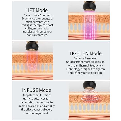Era of Nature Red Light Facial Toning Device ? 3-Mode Microcurrent & Red Light Technology ? Lift, Tighten & Infuse ? Compact Rejuvenating Skin Tool with Hydrating Gel ? Home Beauty Device