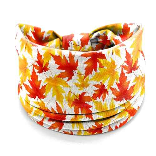 4Pcs Fall Headbands for Women - Thanksgiving Day Turkey Leaves Holiday Hair Bands, Autumn Festive Gift Hair Accessories (Maple)