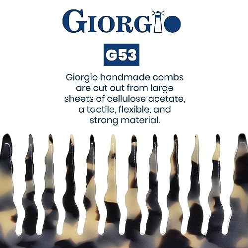 Giorgio G53 Wide Tooth Comb for Curly and Thick Hair - Large Rake Detangler Comb for Wet or Dry Hair, Handmade and Hand Polished (8)