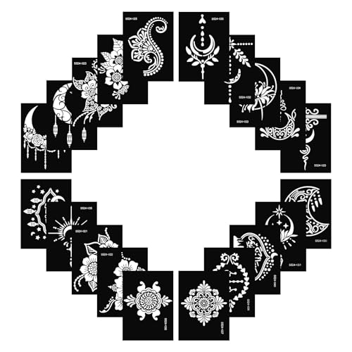 20 Sheet Reusable Tattoo Stencil Kit – Mehndi Templates