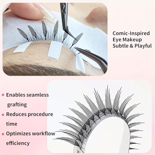 Premade Anime Chunk Lash Large capacity Comic Spire Extensions 480Pcs 0.07 C/D Curl, Plume Flake Lash Extensions, Lightweight, Salon Use Premade Spire Lashes (great spire-0.07-C-8-15mm Mix)