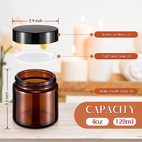 Norme 4 oz Glass Jars with Airtight Lids (2-Pack)