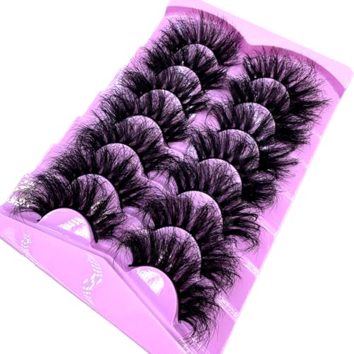 25mm Fluffy Faux Mink False Eyelashes - Dramatic Cat Eye