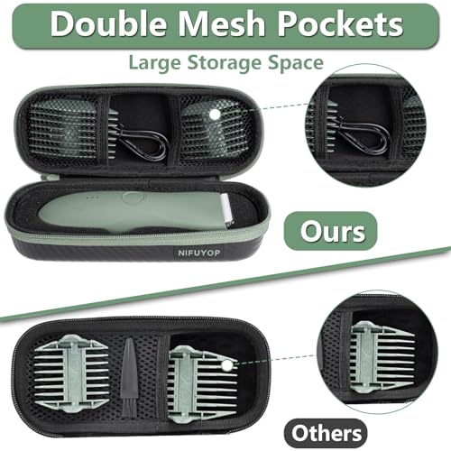 Case for Meridian Shaver, Electric Razor Travel Box for Meridian Trimmer Accessories with Shockproof Foam, Waterproof Storage Bag for MANSPOT Groin Hair Trimmer without Dock, Black
