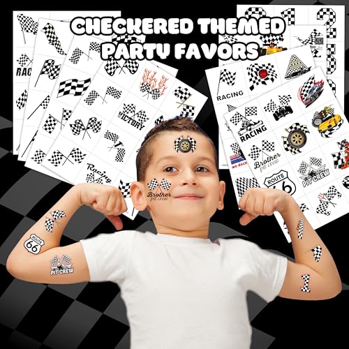 96 PCS Race Car Temporary Tattoos for Kids Party Favors