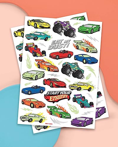 xo, Fetti Glow in Dark Car Temporary Tattoos - 42 Pack