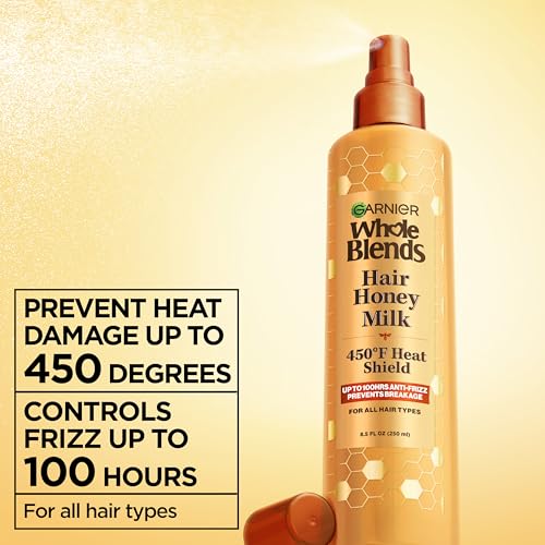 Garnier Whole Blends Honey Milk Heat Protectant Spray 8.5 Oz 2 Pack