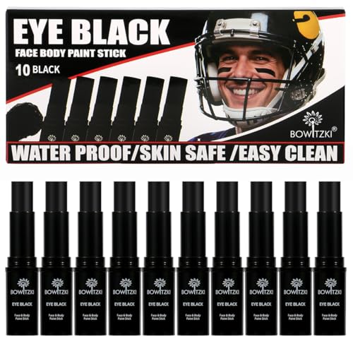 Bowitzki Face Paint Stick 10-Pack Eye Black - Sports & Costume