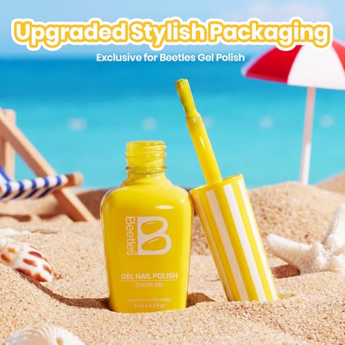 Beetles Yellow Gel Nail Polish Lemon Stripe 9ML