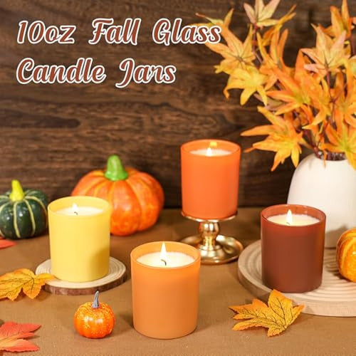 12 Pack 10oz Glass Candle Jars with Bamboo Lids