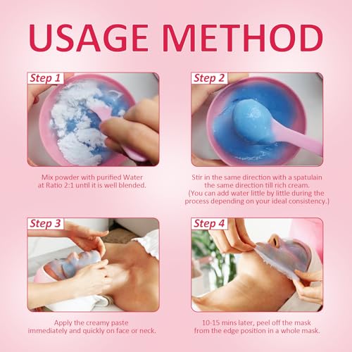 YMEYFAN Jelly Mask for Facial Professional - Bulgarian Rose Smooth Face Mask Skin Care, Hydrated Nourished Hydro Jelly Mask Powder, Gel Peel Off Mask for DIY Spa Salon, 17.6Fl Oz