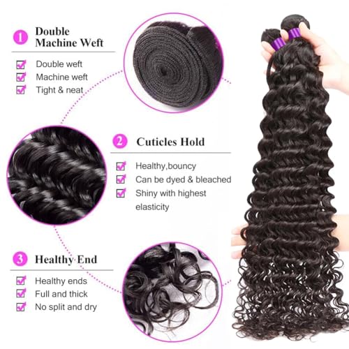 Deep Wave Brazilian Human Hair Bundles 3 Pack