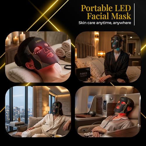 FIBEO LED Red & Near-Infrared Light Therapy Mask for Skin, 3 Modes, 324 LEDs