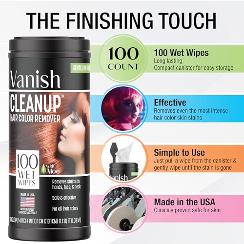 Hair Dye Remover Wipes with Aloe - 100 Count