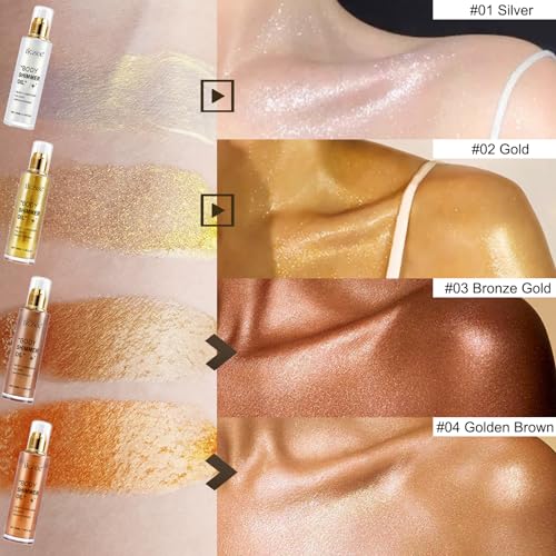 Shimmer Oil 100ml Body Luminizer Highlighter - Bronze Gold