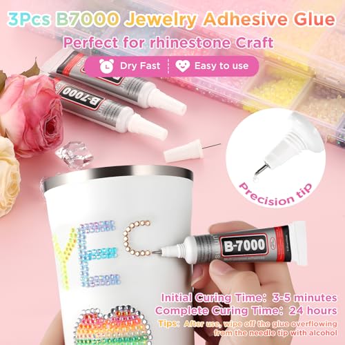 Zefy 40000 Resin Rhinestones 40 Colors 3mm Flatback Gems Bedazzling Kit