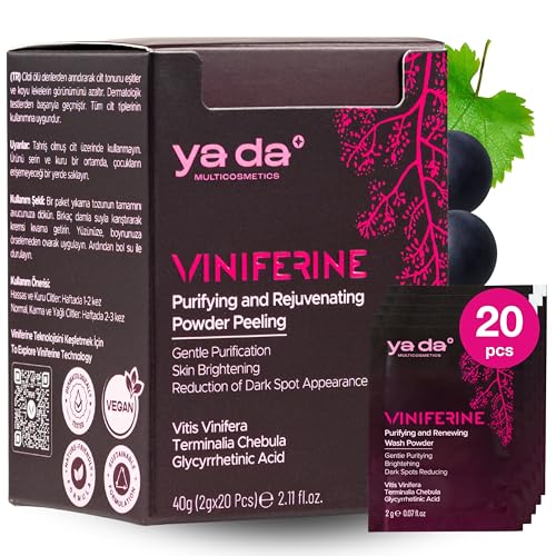 Viniferine Purifying & Rejuvenating Powder Peeling - Enzyme Exfoliating | Buffs Away Dullness for a Brighter Complexion | Synergistic Formula | 0.07oz x 20pcs | Rewrite Your Skin¡¯s Story