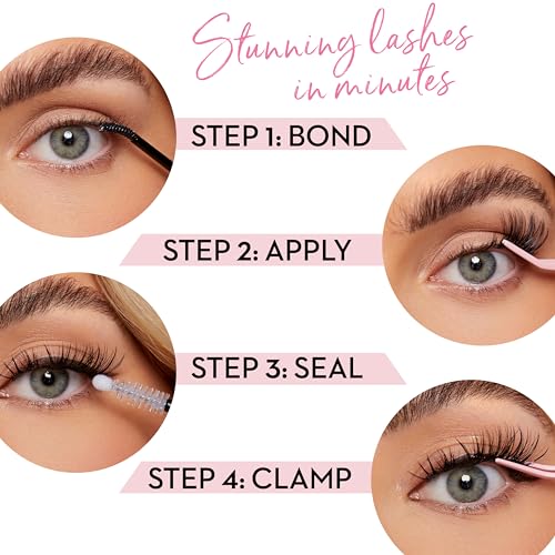 One V Salon Miss Wispy Lash Bond & Seal, 2-in-1 Super-Strong Bond & Seal Lash Glue Tube (0.13 Fl Oz + 0.13 Fl Oz) Waterproof & Non-Clumpy, Longer Retention of False Cluster Extensions, Hypoallergenic