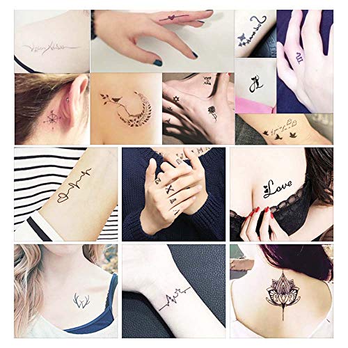 20 Sheets Temporary Tattoo Stencil Kit - Self-Adhesive Body Art Templates