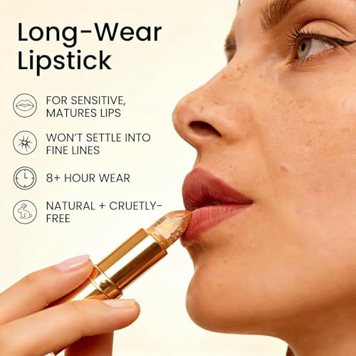 pH-Reactive Lipstick for Mature Lips, Long-Lasting Hydrating Lip Gloss