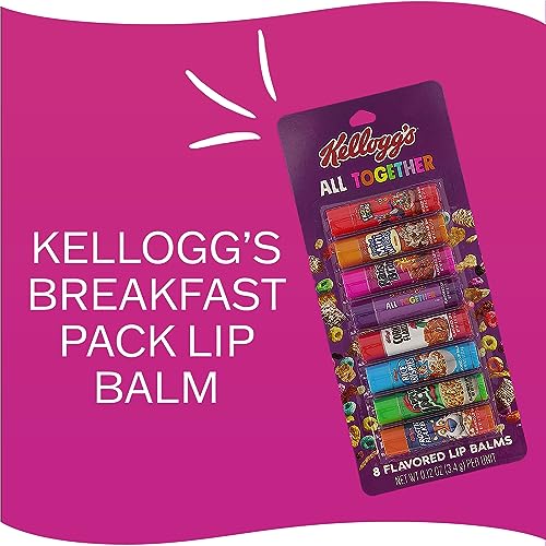 Taste Beauty KELLOGGS Breakfast Pack Lip Balms- 8-Pack of Favorite Cereal Flavors incl Rice Krispies, Frosted Flakes & More