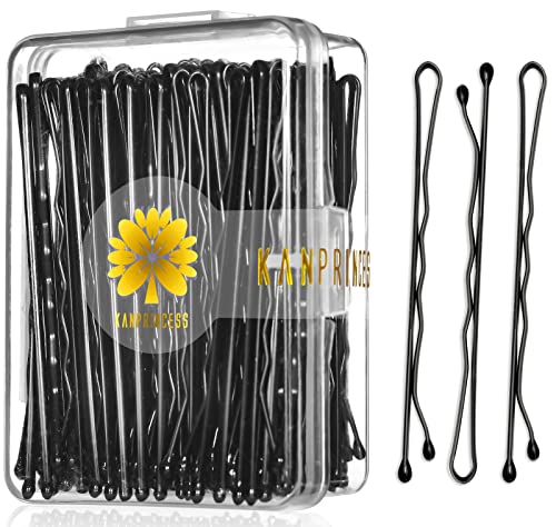 KANPRINCESS 100PCS Black Bobby Pins for All Hair Types