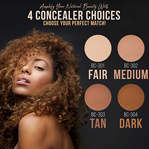 Belloccio High Definition Medium Shade Makeup Concealer 5 gram Jar - Conceal Imperfections, Hide Blemishes, Dark Under Eye Circles, Cosmetic Cream - Use Under Airbrush Foundation