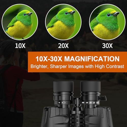 EEDABROS Binoculars for Adults, High Power Binoculars with Low Light Night Vision, Waterproof Binoculars for Bird Watching Sightseeing Traveling Football Games Stargazing with Carrying Case