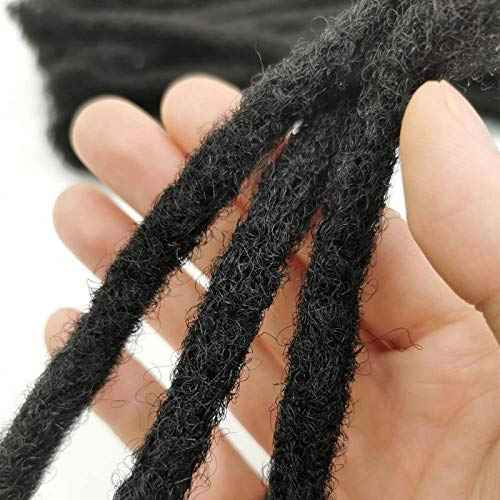 100% Human Hair Dreadlock Extensions for Men/Women 0.6cm Width Full Hand-made 6 Inch 60 Strands Permanent Locs Extensions Can be Dyed and Bleached