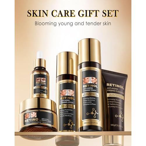 Skin Care Set,5 in 1 Moisturizing Anti Aging Firming Skincare Kit for Wrinkles Fine Lines,Facial Skincare Toiletries Product Set, Women¡¯s Mother's Day Beauty Gift Kit for Mature Women Mom Mother Wife