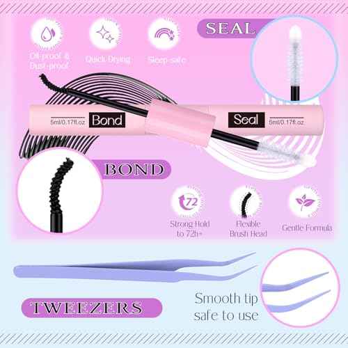 Lash Clusters Kit DIY Lash Extension Kit Volume Cluster Eyelash Extension Kit D-curly Individual lashes 10-18MM Wispy Eyelash Clusters with Lash Cluster Glue and Tweezers by zanlufly