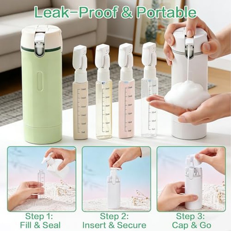 4-in-1 Rotating Travel Dispenser Bottle - TSA Approved
