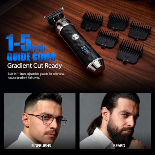 DSP Zero-Gap T-Blade Trimmer for Men | Cordless, 200+ Min Runtime