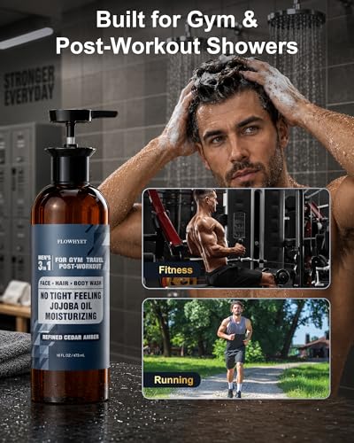 Men's 3-in-1 Body Wash, Shampoo & Face Wash, 16 oz (Pack of 2)