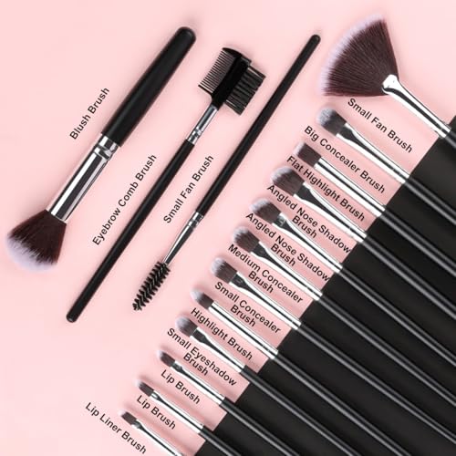 SOLVE 32-Piece Professional Makeup Brush Set with Wooden Handles